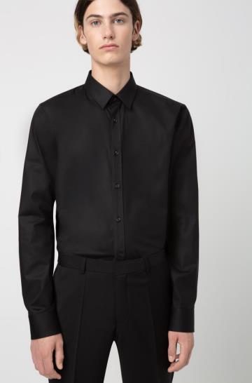 Koszula HUGO Extra Slim Fit Czarne Męskie (Pl47355)